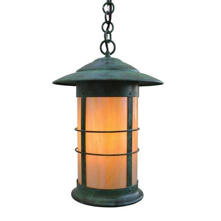 Arroyo Craftsman 14" Newport Long Body Pendant, Pewter, Cream Glass NH-14LCR-P